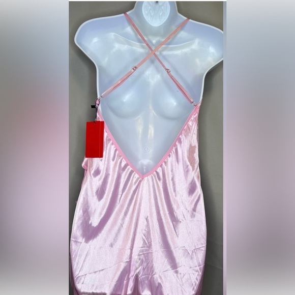 Women Sexy Lingerie Lace Mini Dress Babydoll Nightdress Sleepwear Sz XXL ‎ Pink - Picture 2 of 7